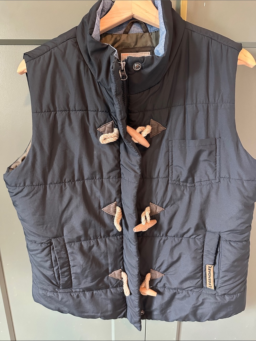 Legendary Whitetails Black Padded Vest with Toggle Closures